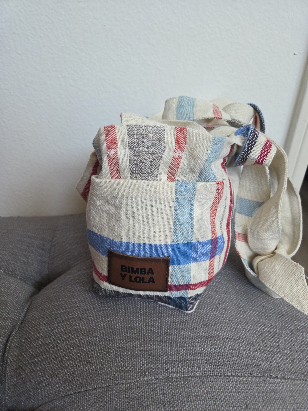 Bimba Y Lola linen mini bag Color-ECRU-NWT - Picture 12 of 16